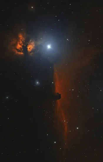 Flame and Horsehead Nebula and the star cluster Alnitak Flame and Horsehead Nebula and star cluster Alnitak